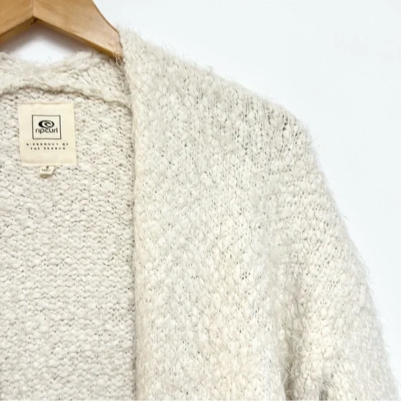 Rip Curl Snow Drify Fuzzy Boucle Cardigan Sweater Open Teddy Knit Size Small - Picture 9 of 12